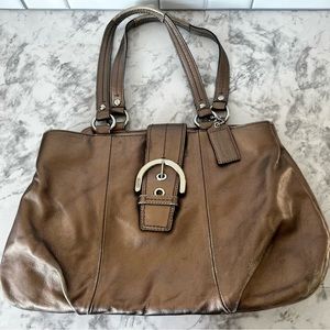 Coach Soho East West Satchel Bronze Metallic N1175-F18751 Handbag Purse Tote Bag